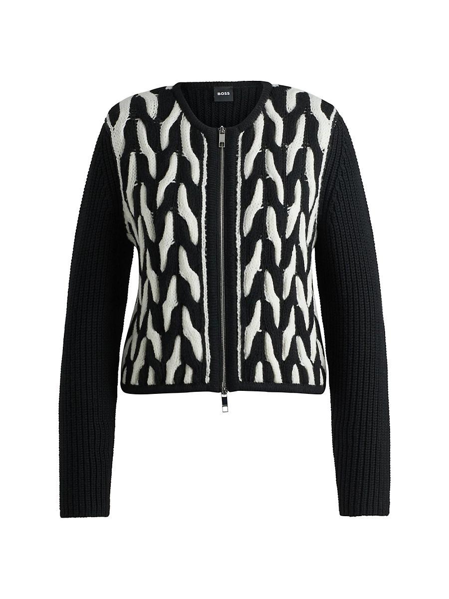Womens Slim-Fit Jacket in Wool Jacquard Product Image