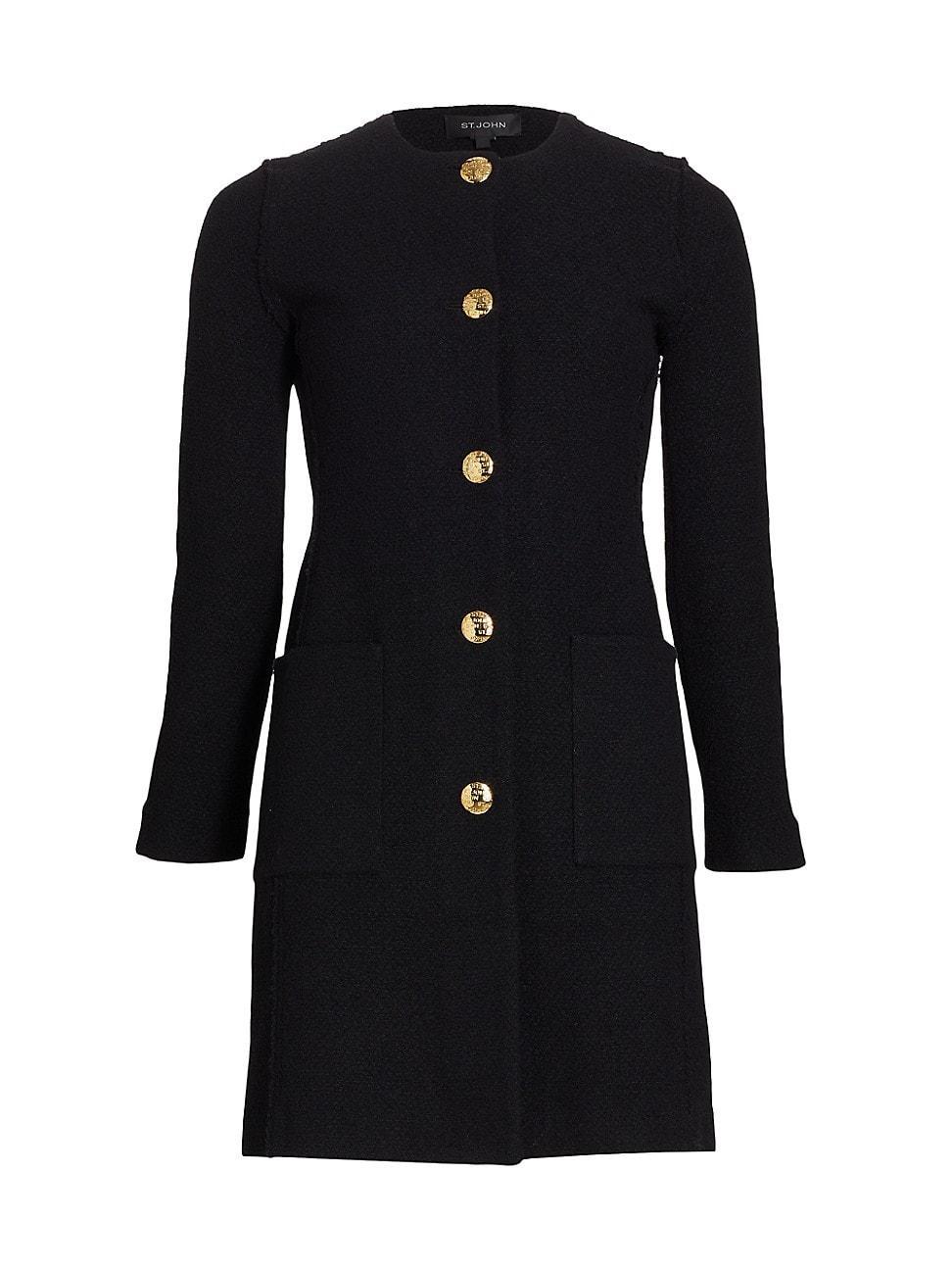 Compact-Knit Boucle Patch-Pocket Jacket Product Image