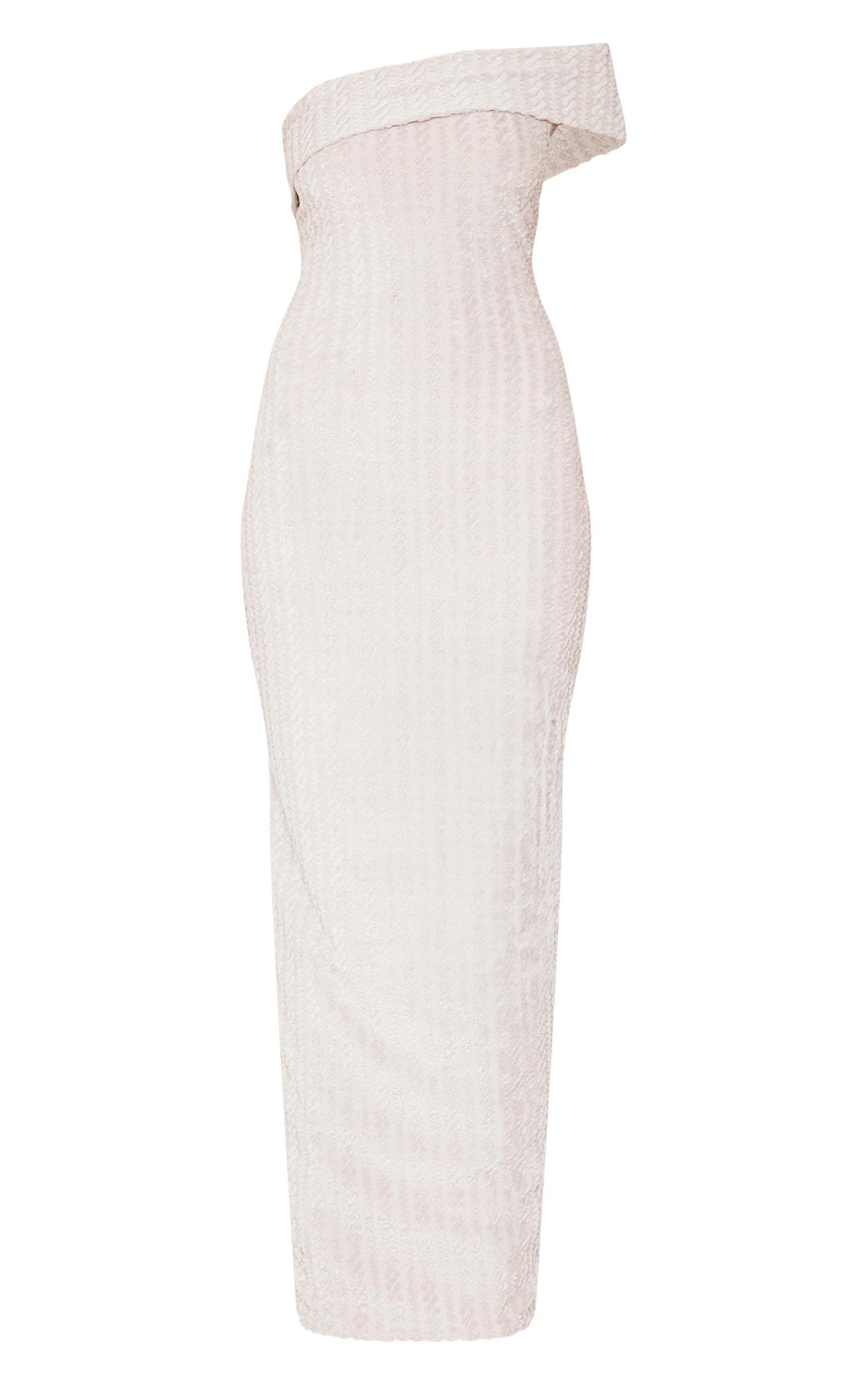 Taupe Towel One Shoulder Maxi Dress Product Image