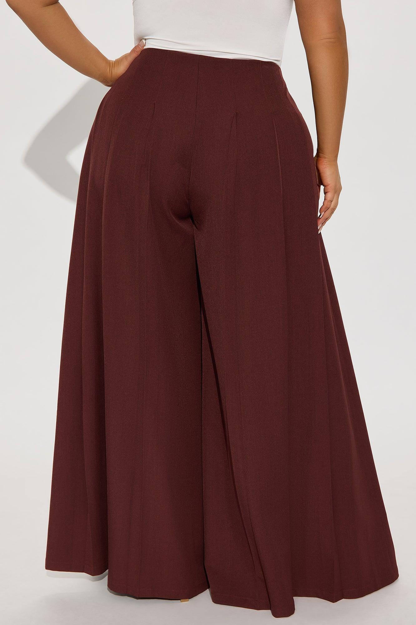 Florence Pleated Wide Leg Pant - Chocolate Product Image