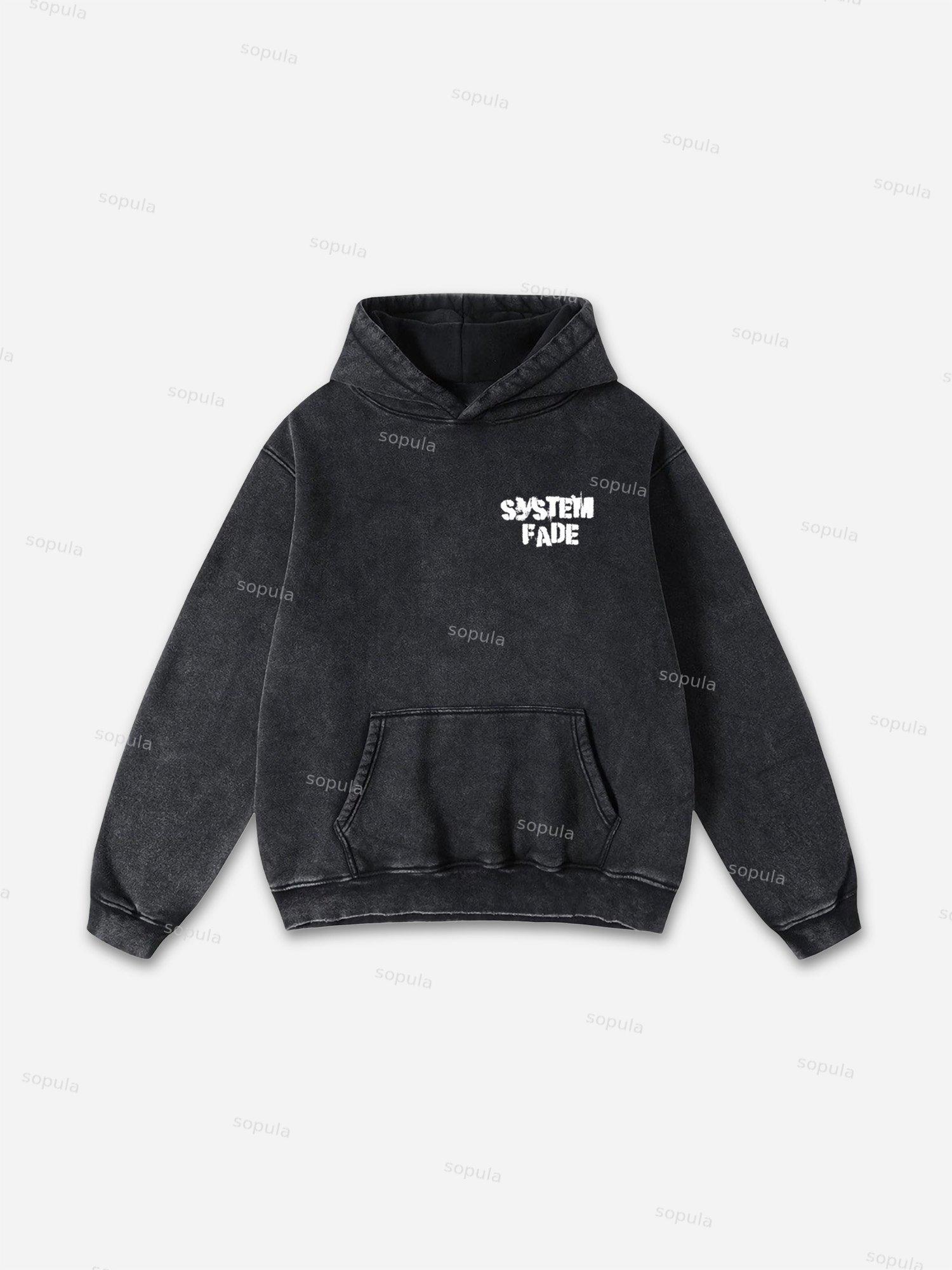 Sopula Basic Graphic Washed Hoodie Product Image