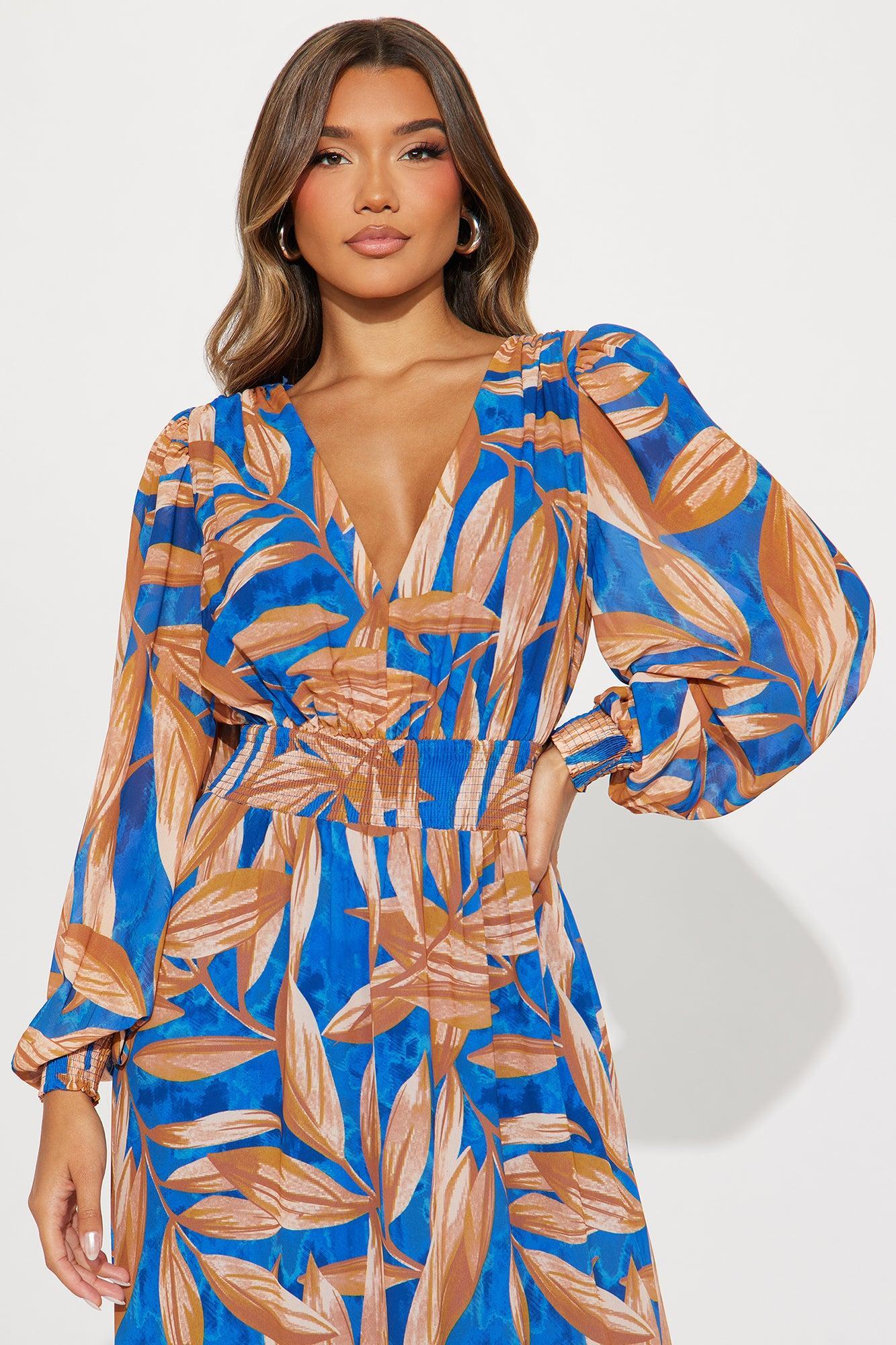 Palm Beach Getaway Maxi Dress - Blue/combo Product Image