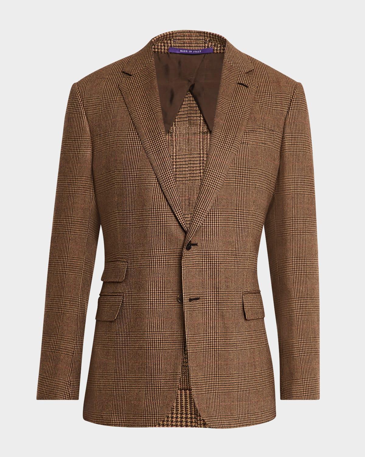 Mens Kent Hand-Tailored Plaid Suit Jacket Product Image