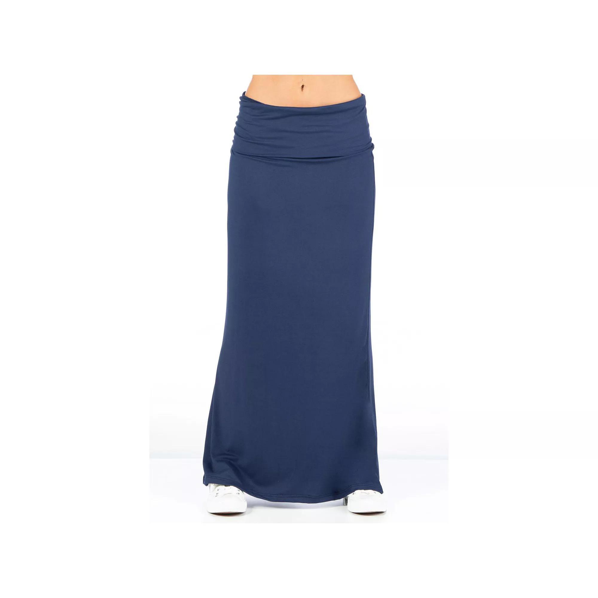 Women's 24Seven Comfort Apparel Foldover Maxi Skirt, Size: Small, Brown Product Image