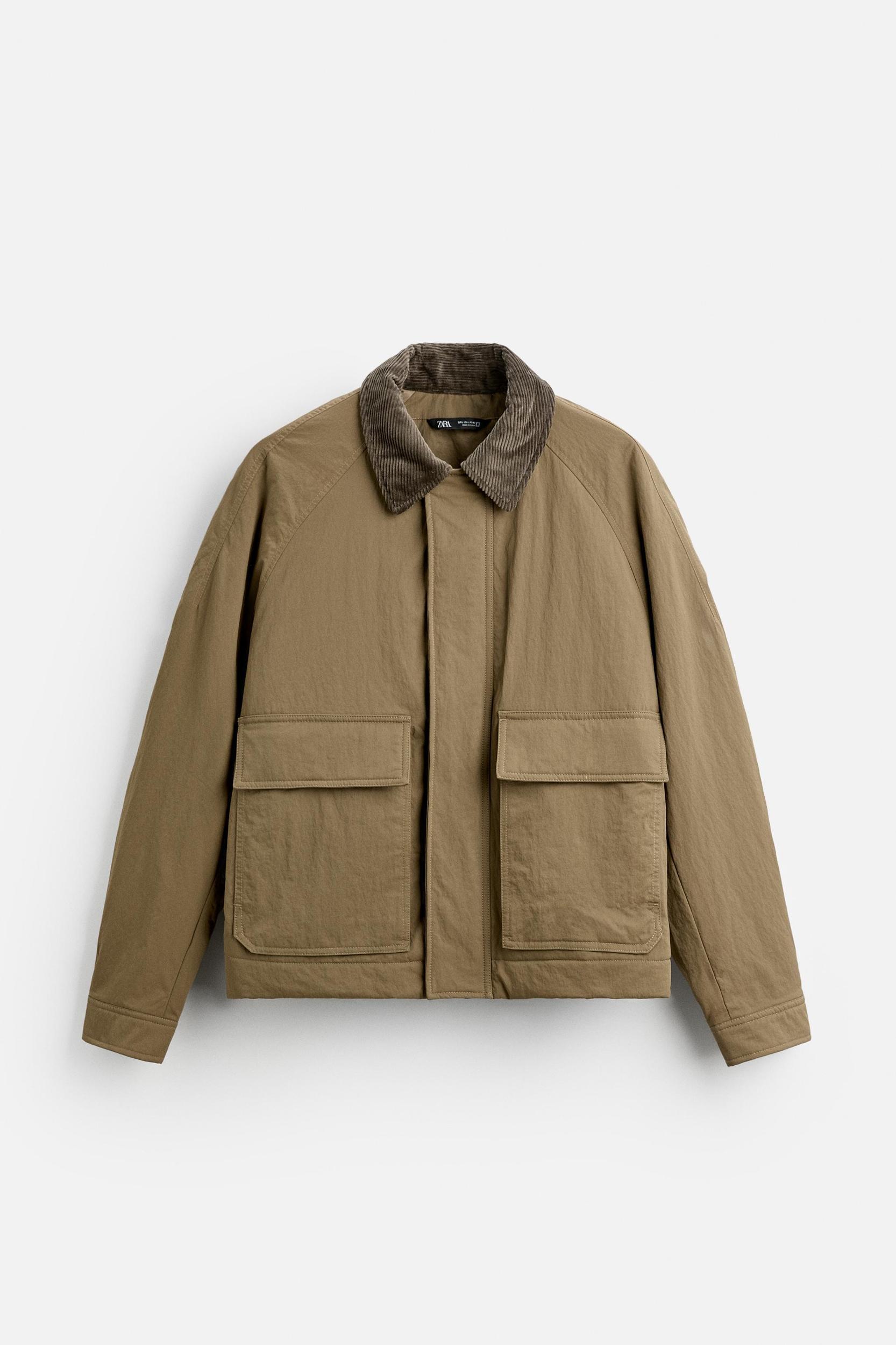 CONTRAST COLLAR PUFFER JACKET Product Image