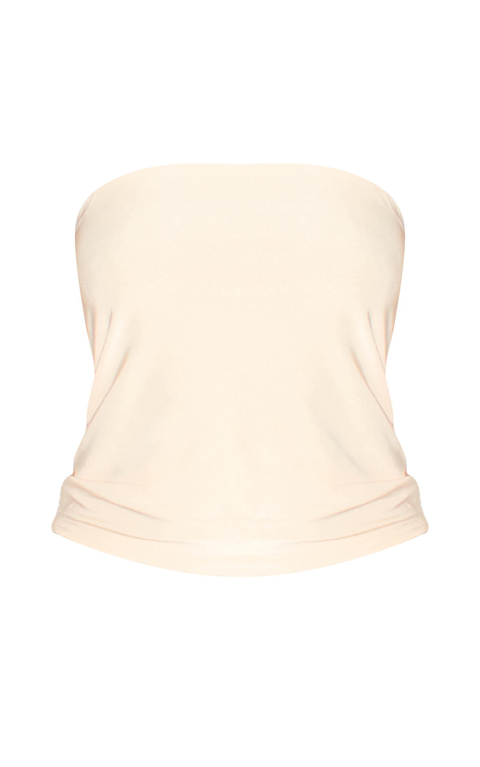 Butter Yellow Double Layer Slinky Bandeau Top Product Image