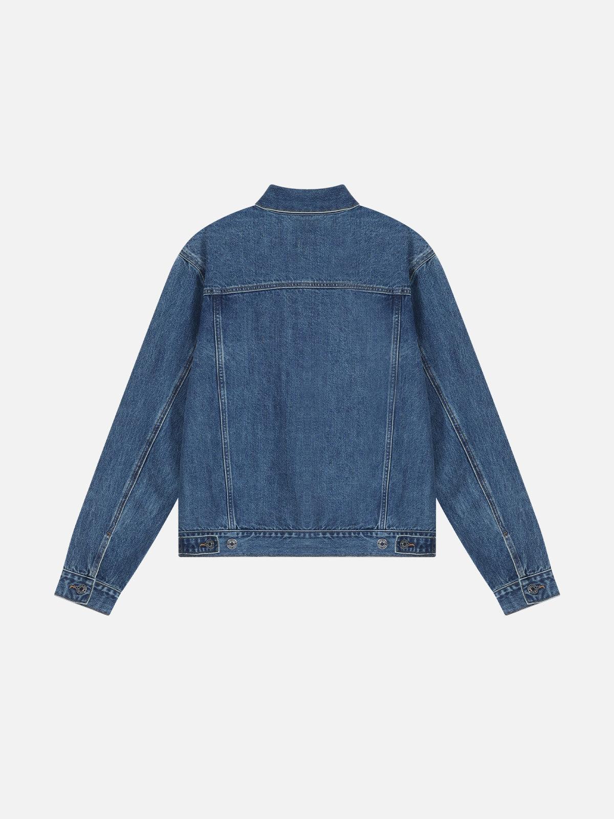 Aelfric Eden Embroidery Badge Boxy Denim Jacket Product Image