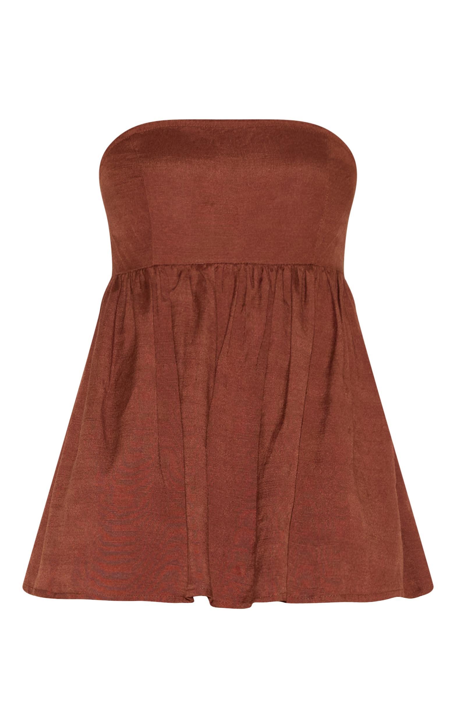 Chocolate Bandeau Peplum Detail Jumpsuit Product Image