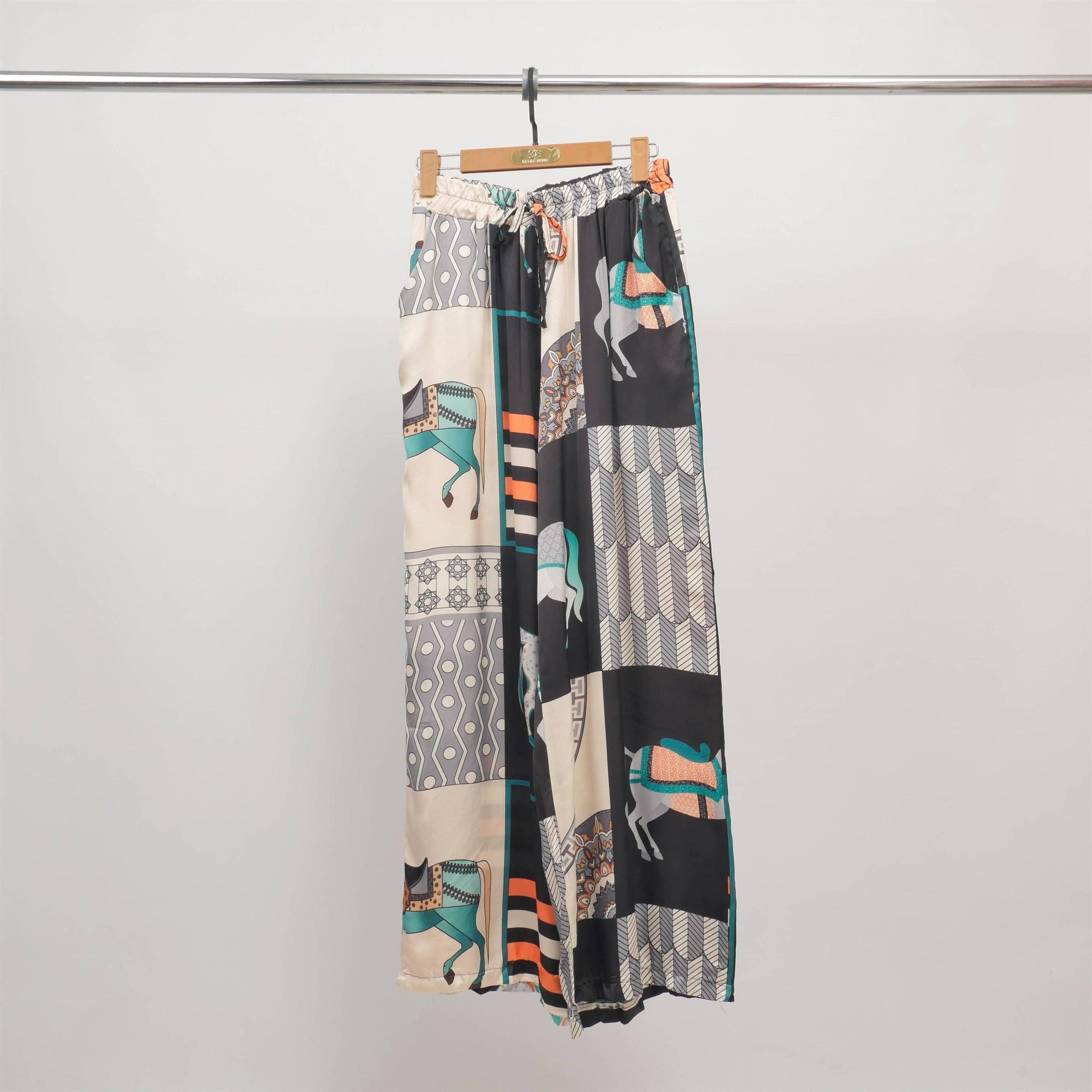 Wide Leg Pants - Orange, Navy, Black Product Image