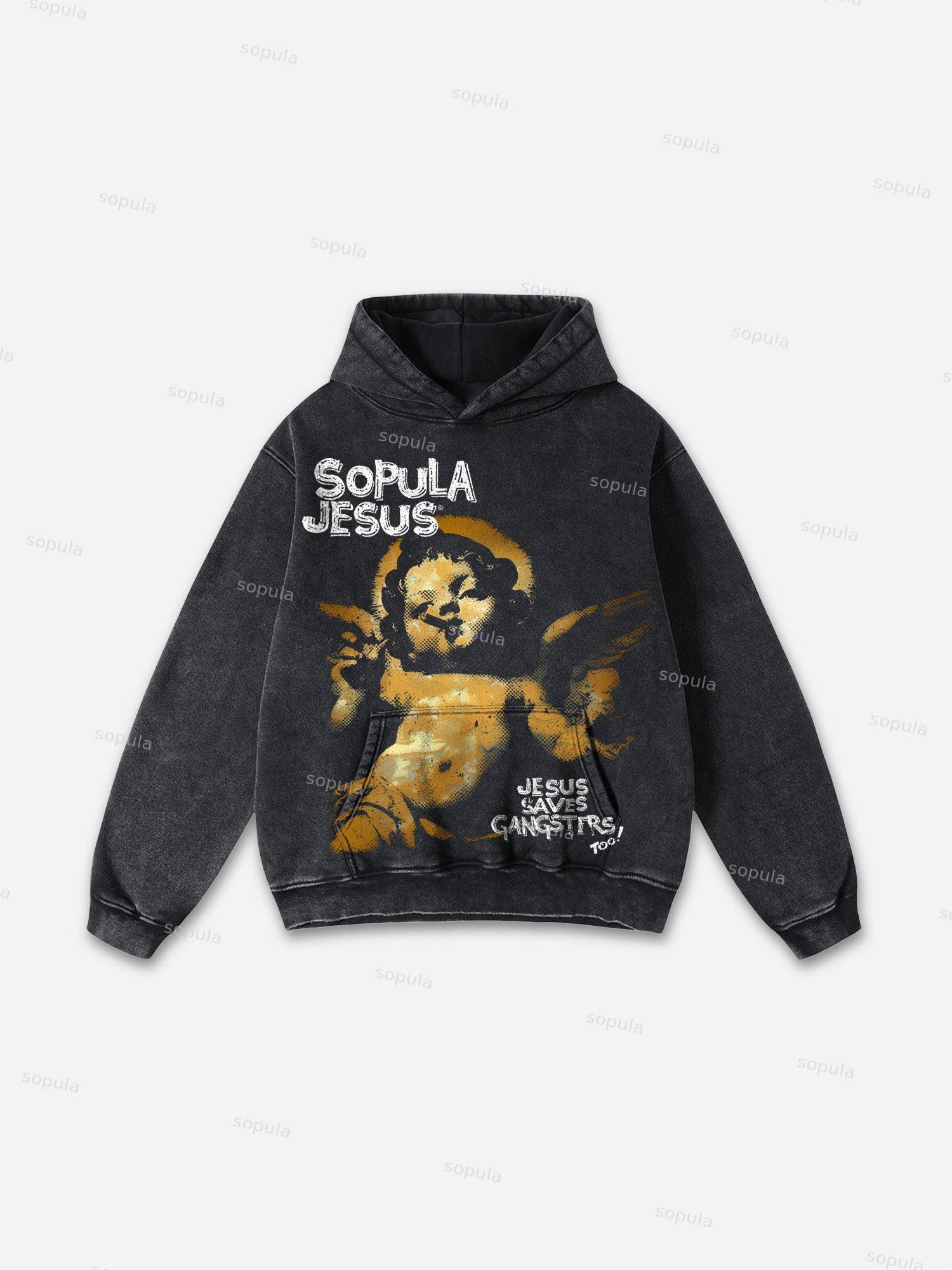 Play Dead Street Graphic Acid Wash Hoodie Product Image