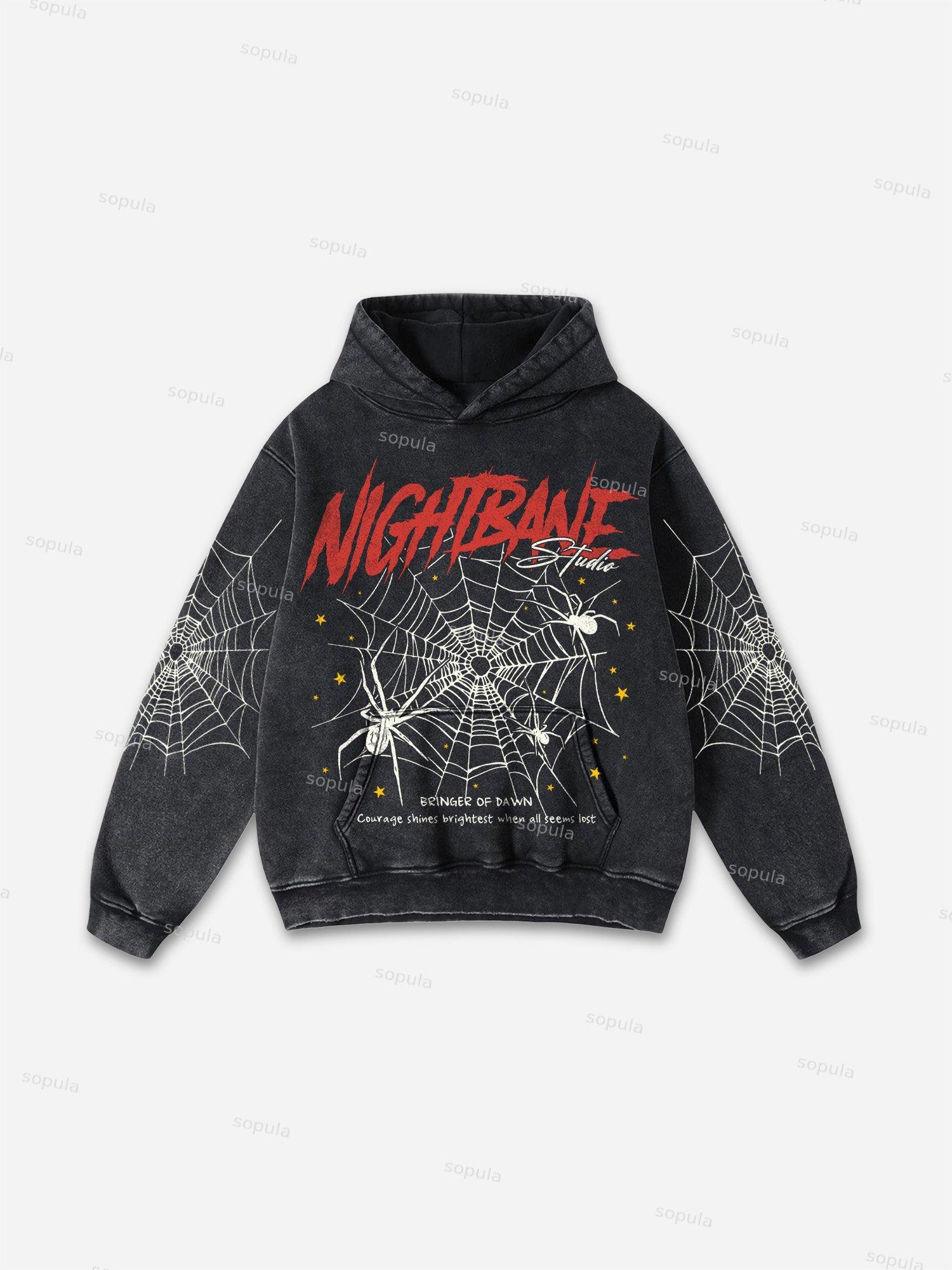 Play Dead Street Graphic Acid Wash Hoodie Product Image