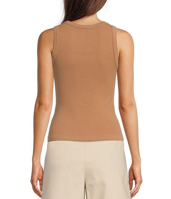 Gibson & Latimer Ribbed Knit Scoop Neck Sleeveless Tank Top Product Image