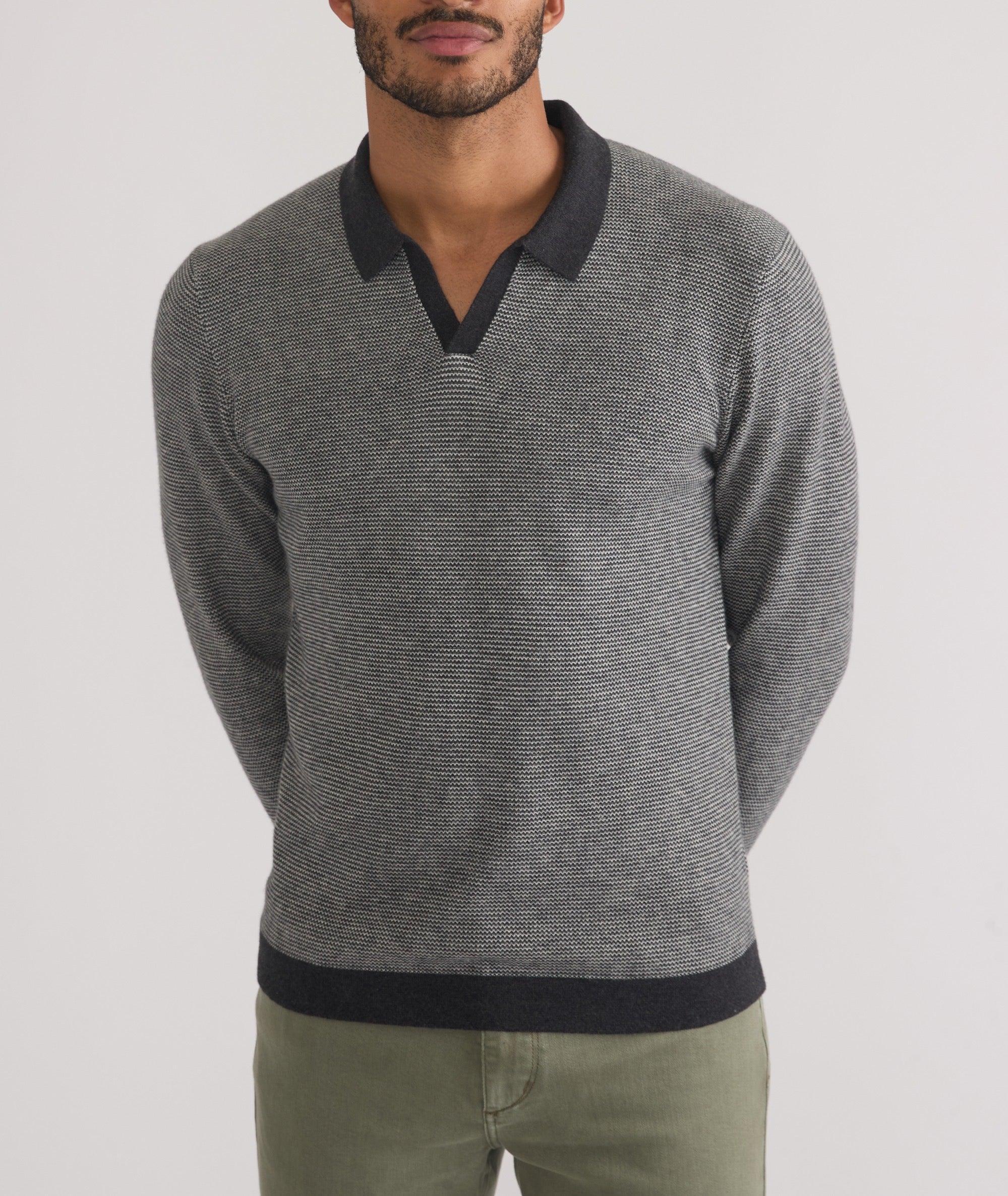 Liam Long Sleeve Sweater Polo Product Image