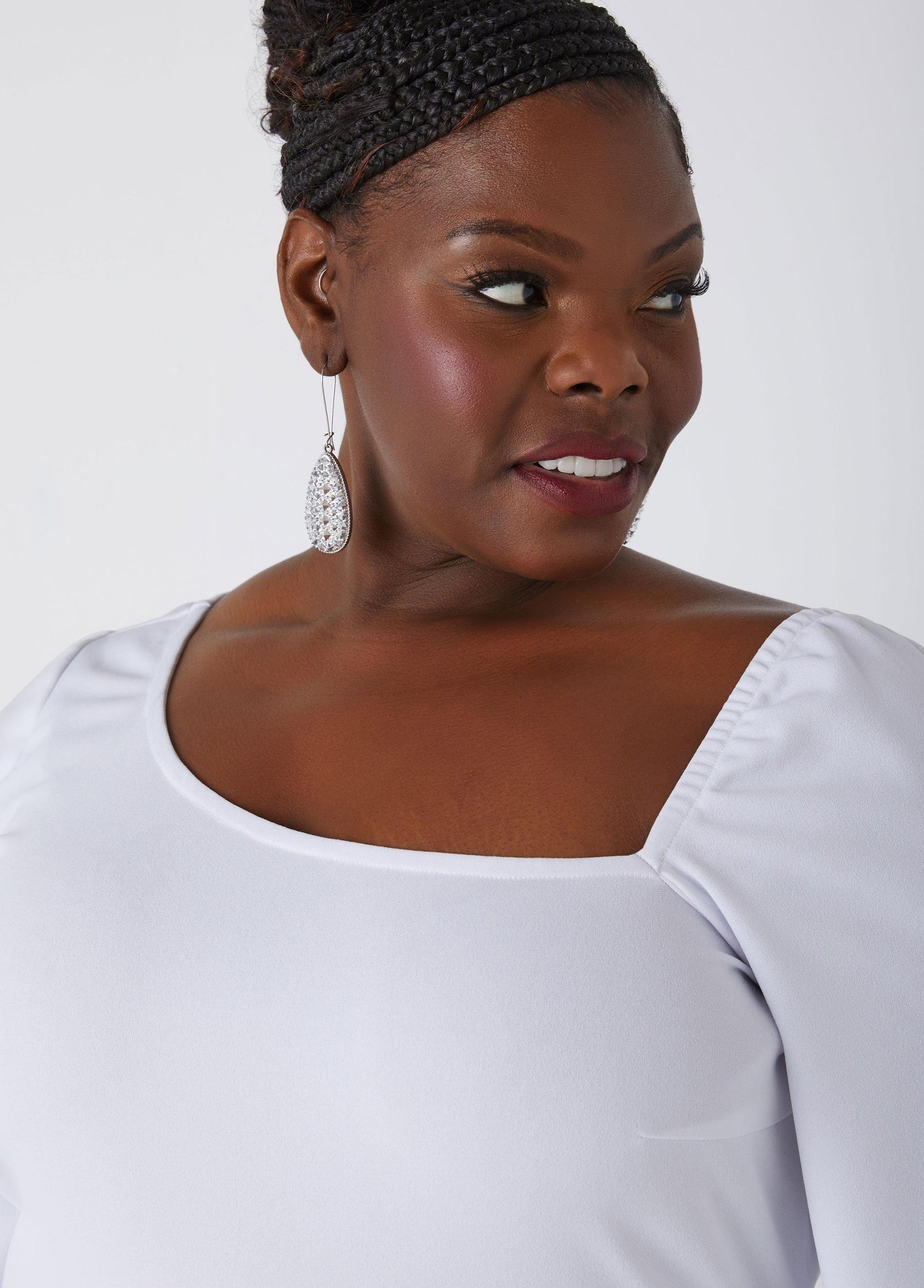 Plus Size Embellished Mesh Paneled Jumpsuit Ashley Stewart Product Image