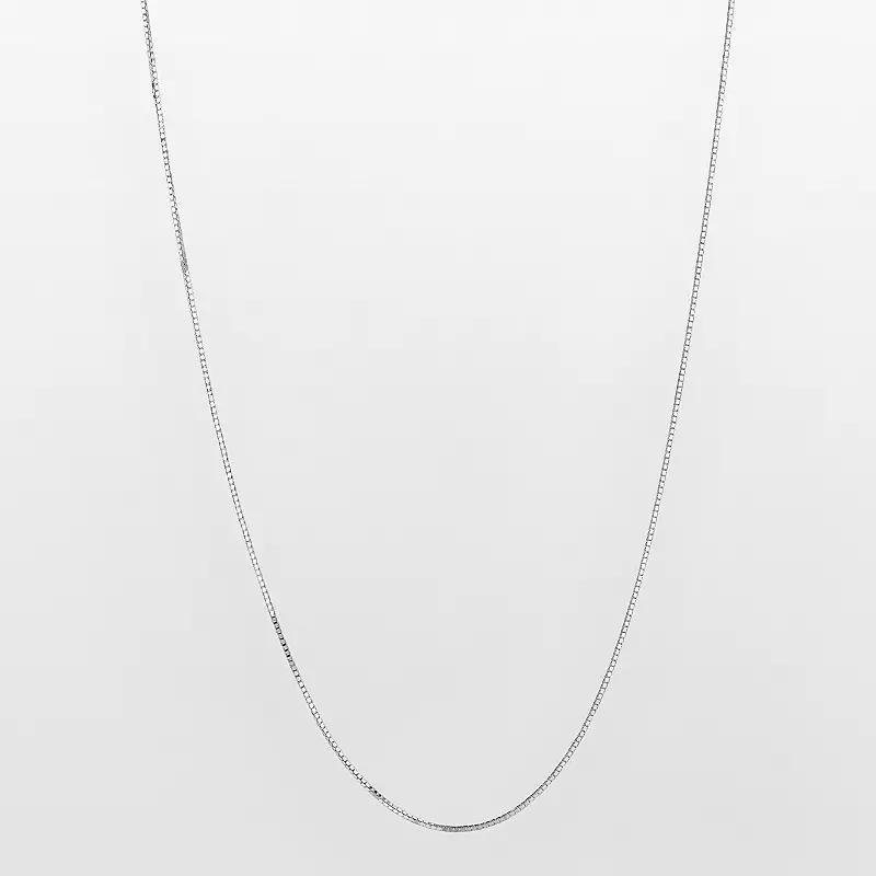 10k White Gold Adjustable Box Chain Necklace, Women's, Size: 22" Product Image