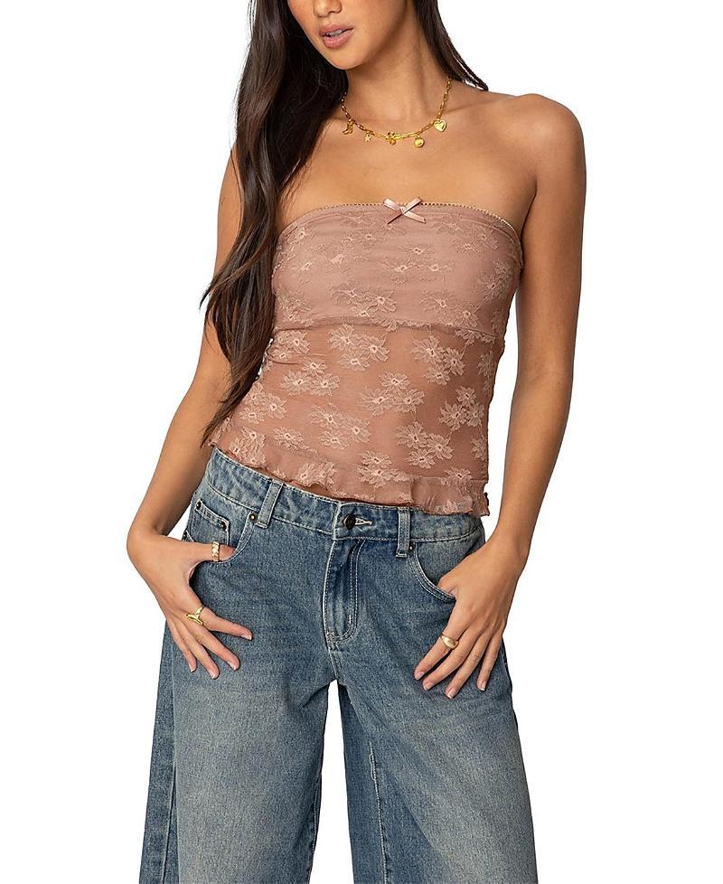 Edikted Womens Ballet Sheer Lace Tube Top Product Image