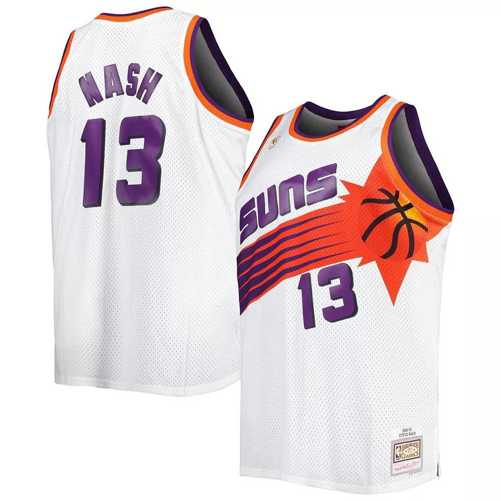 Men's Mitchell & Ness Steve Nash White Phoenix Suns Big & Tall Hardwood Classics 1996-97 Swingman Jersey, Size: 5XB, Phx White Product Image