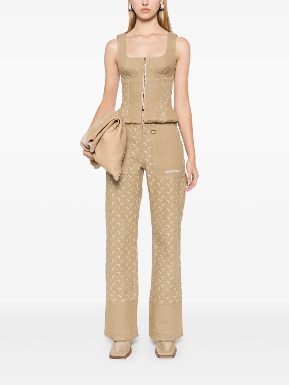 Moon-jacquard corset top Product Image
