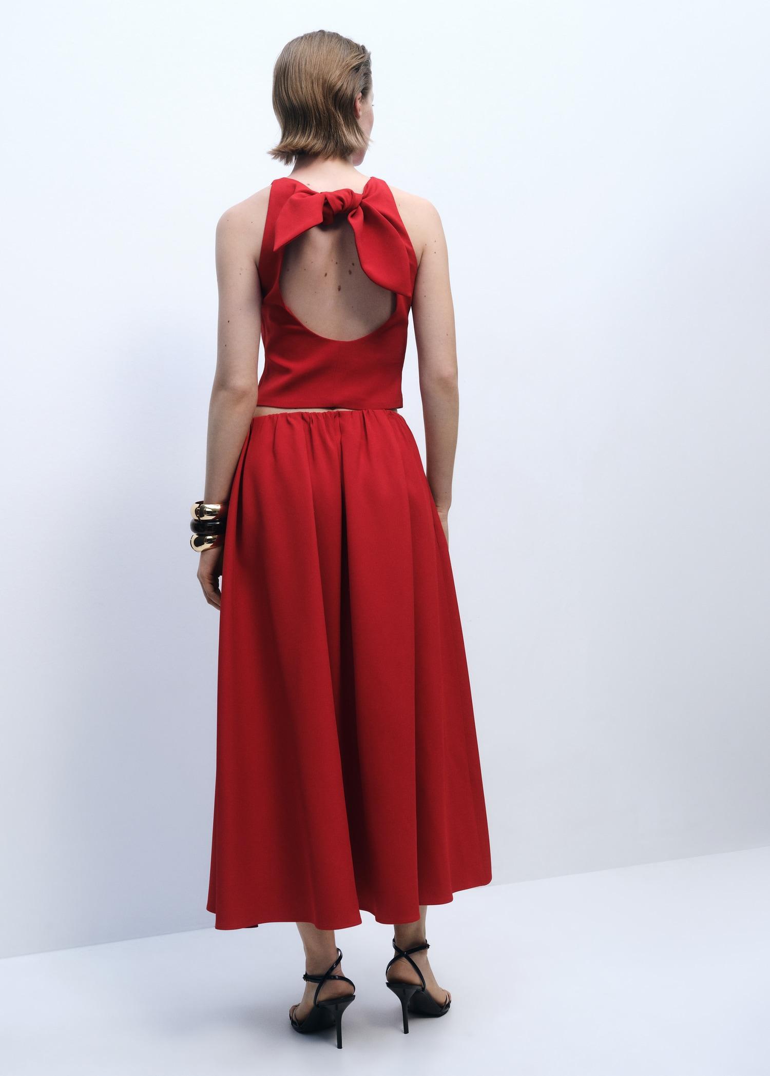 Long skirt with gathered waist - Women | MANGO USA Product Image