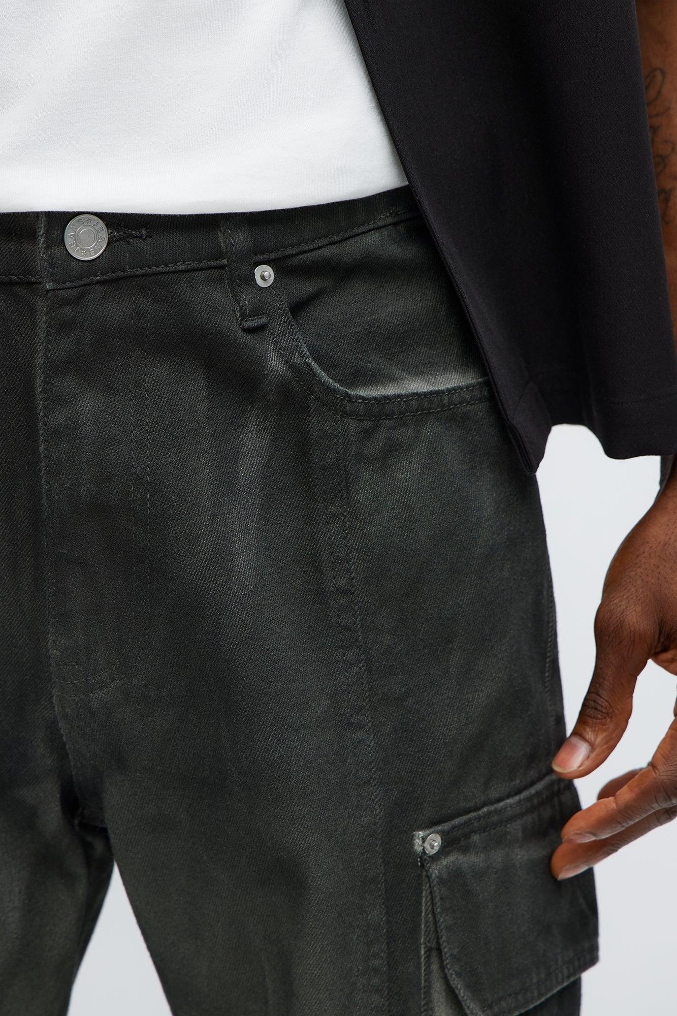 Relaxed Straight Stop Playing Games Jeans - Olive Product Image