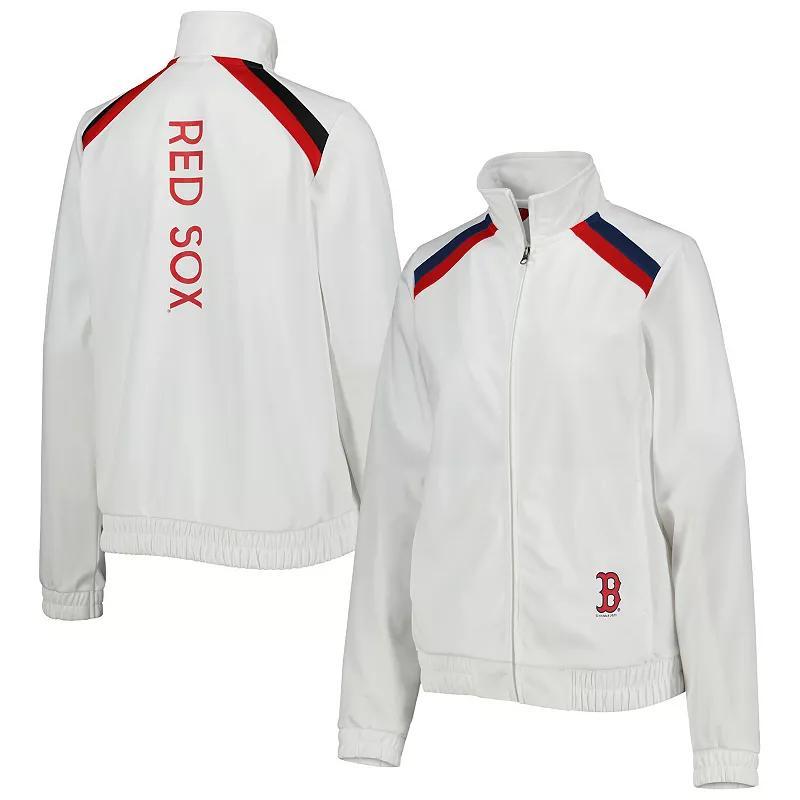 Women's G-III 4Her by Carl Banks White Boston Red Sox Red Flag Full-Zip Track Jacket, Size: 2XL Product Image
