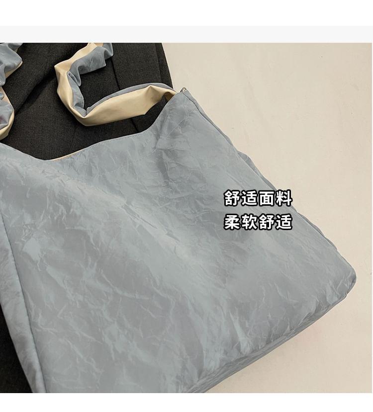 Ruched Strap Faux Leather Tote Bag Product Image