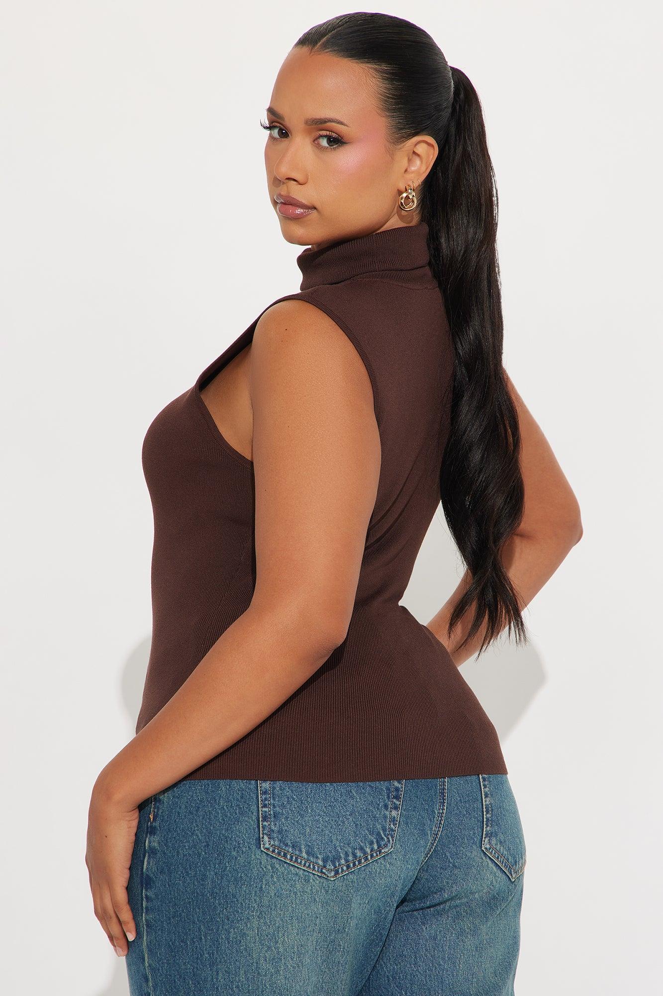 All You Turtle Neck Sweater Top - Chocolate Product Image