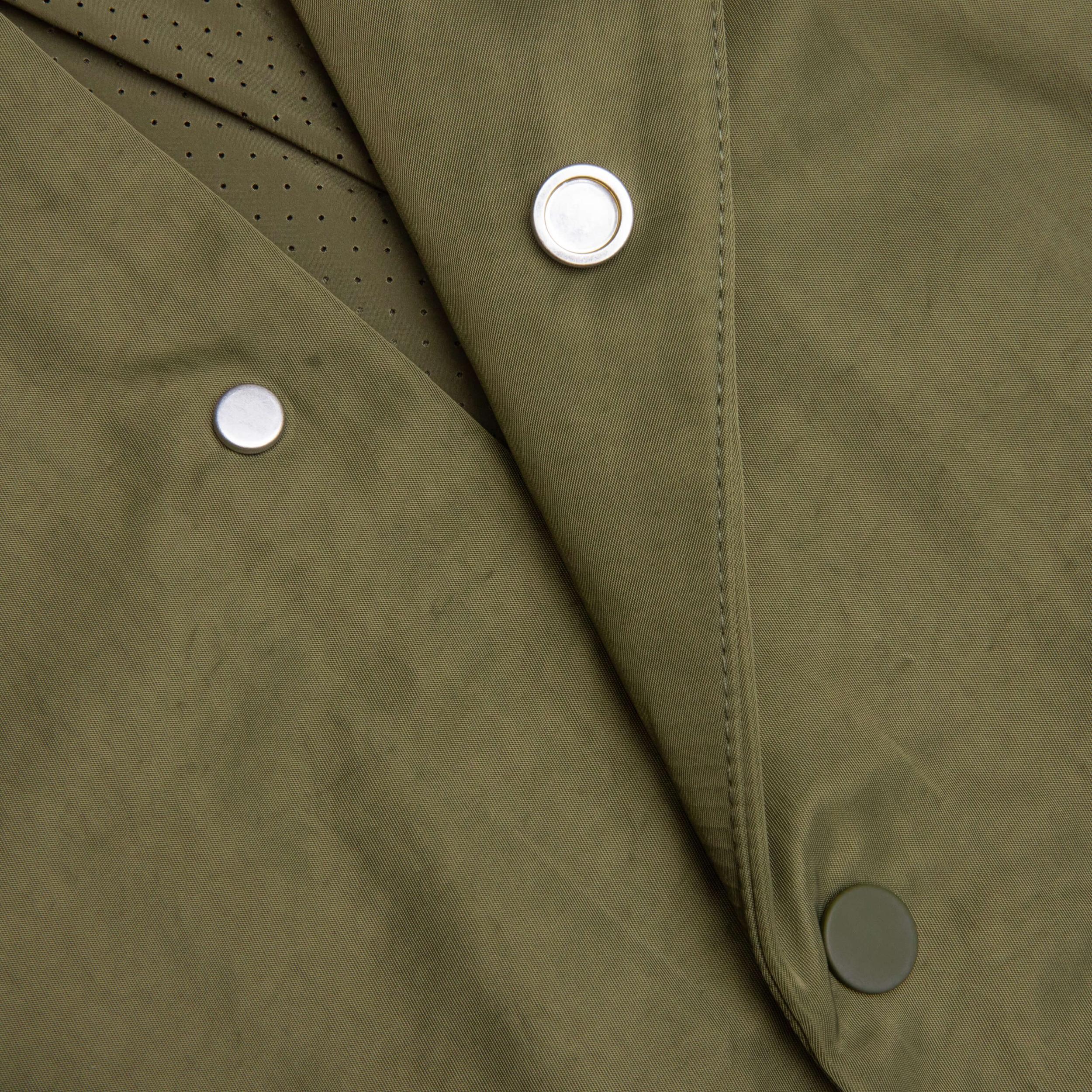 Textured Nylon Hooded Coaches Jacket - Military Male Product Image