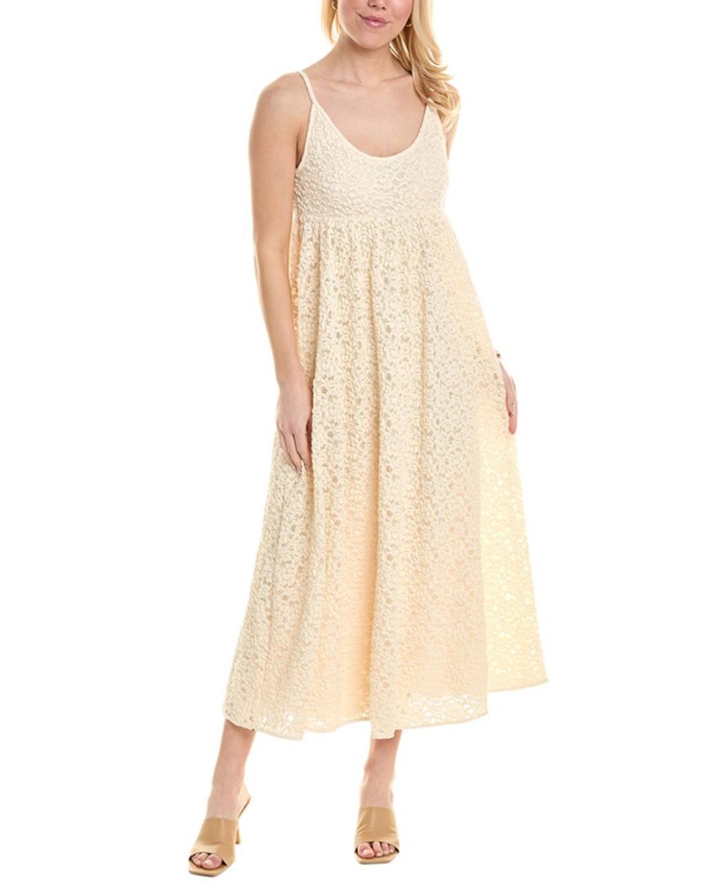 REBECCA TAYLOR Lace Tank Maxi Dress In White Product Image