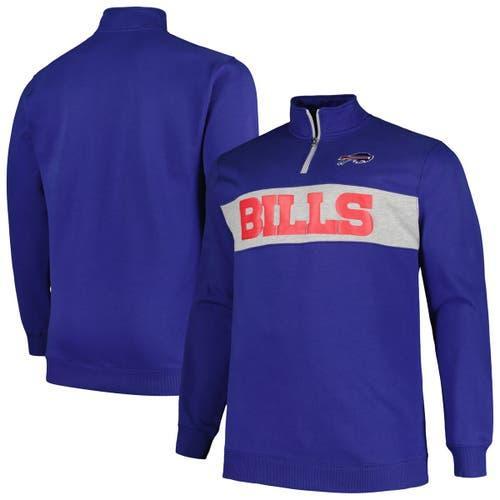 Men's Profile Royal Buffalo Bills Big & Tall Fleece Quarter-Zip Jacket, Size: 2XB, Blue Product Image