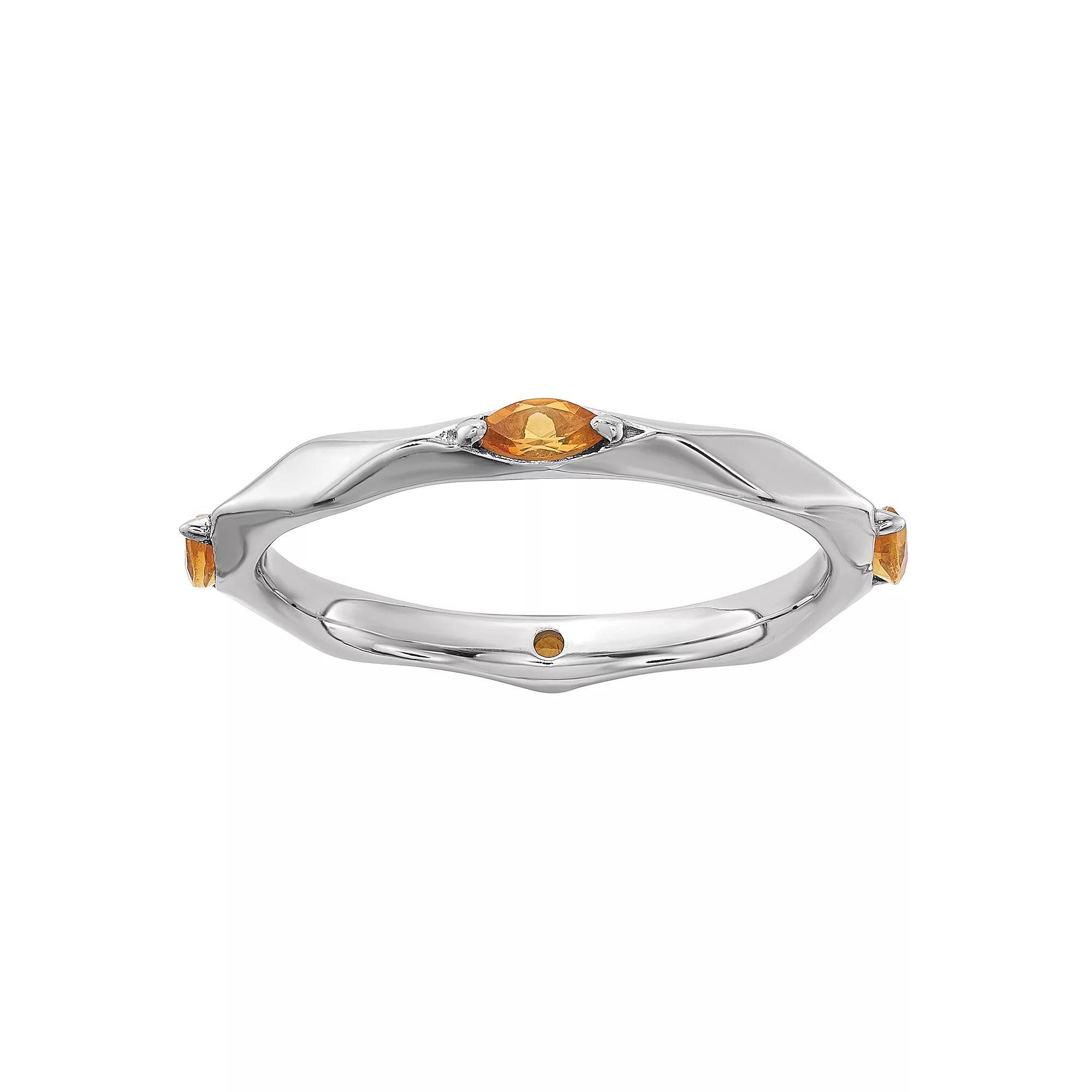 Stacks & Stones Sterling Silver Gemstone Stackable Ring, Women's, Size: 7, Citrine Product Image