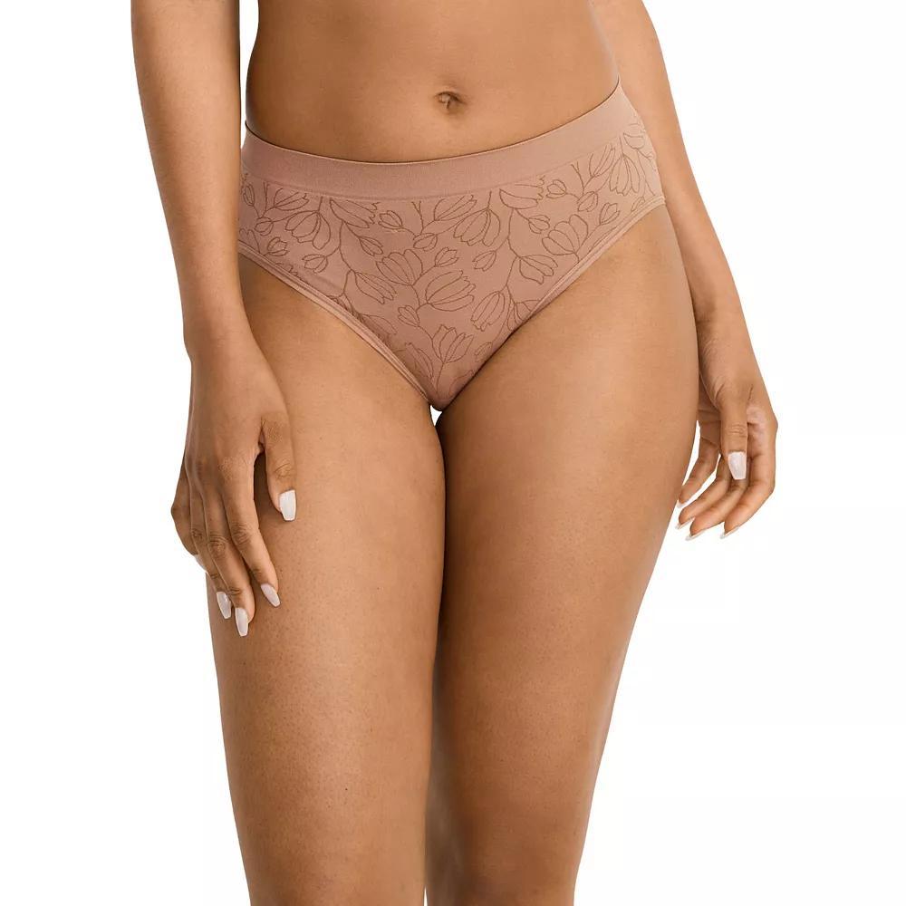 Womens Jockey Seamfree Hi-Cut Panty 3788 Brown Floral Product Image