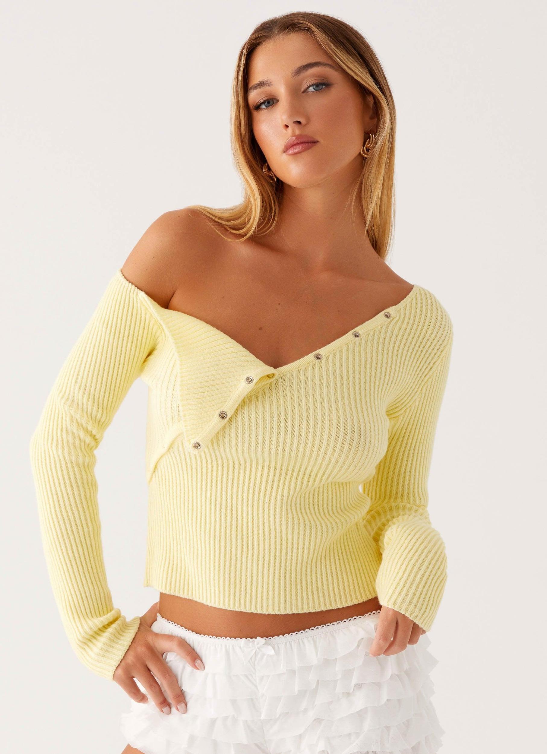 Waverly Knit Top - Pastel Yellow Product Image