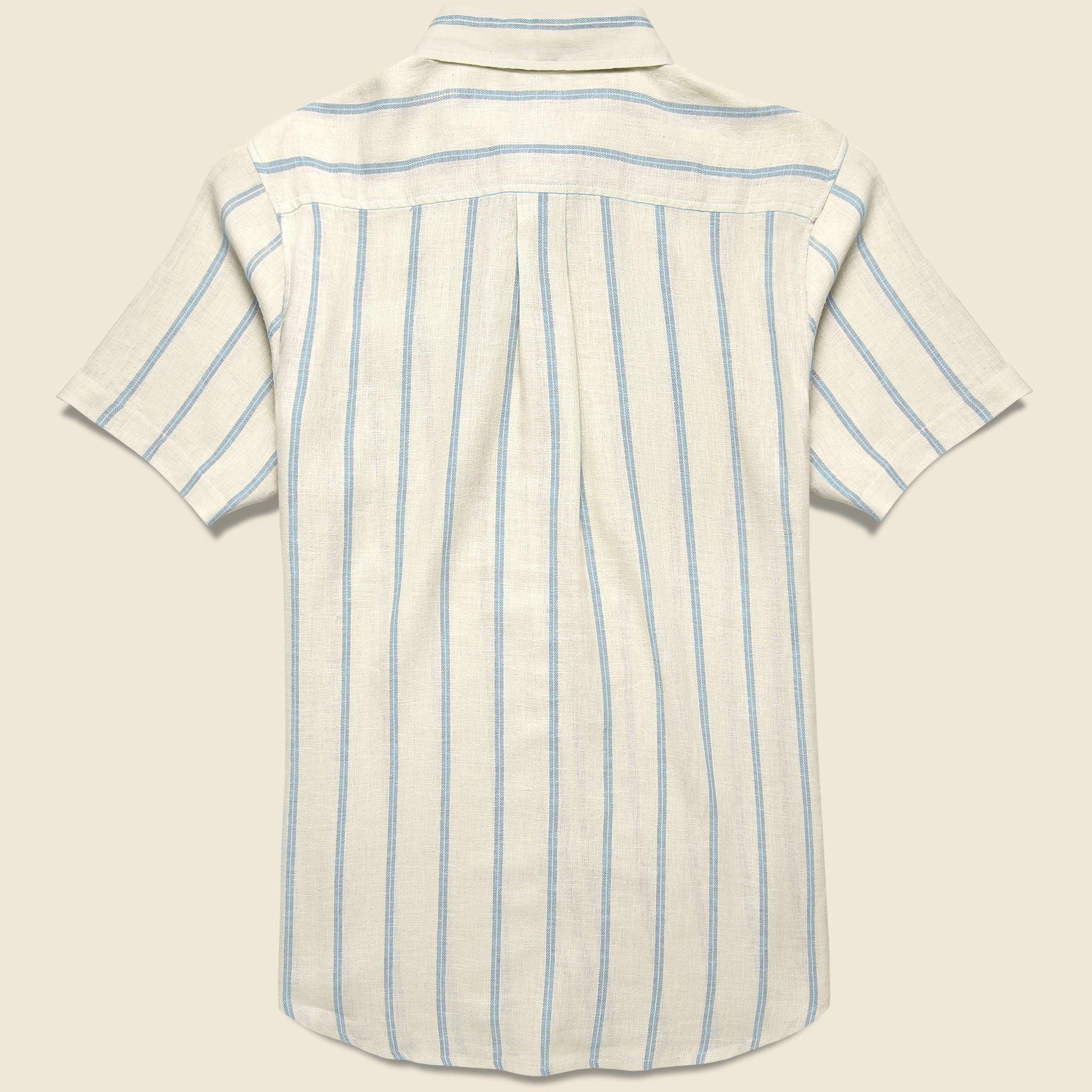 Alan Stripe Shirt - White/Blue Product Image