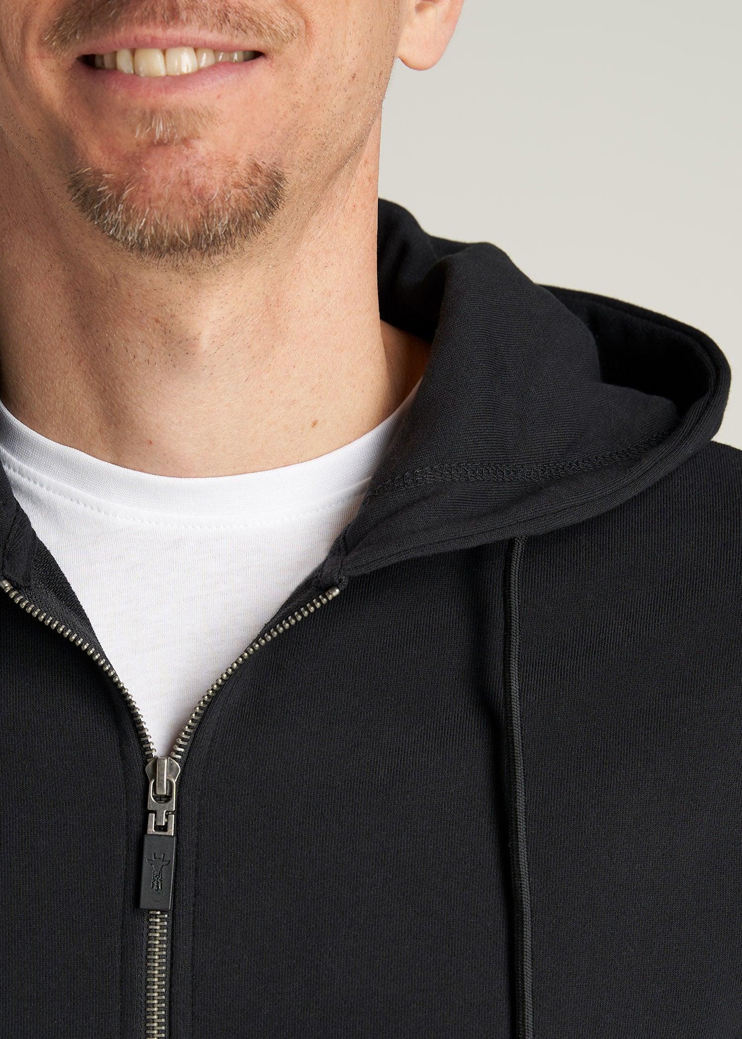 Wearever French Terry Full-Zip Men's Tall Hoodie in Black Product Image