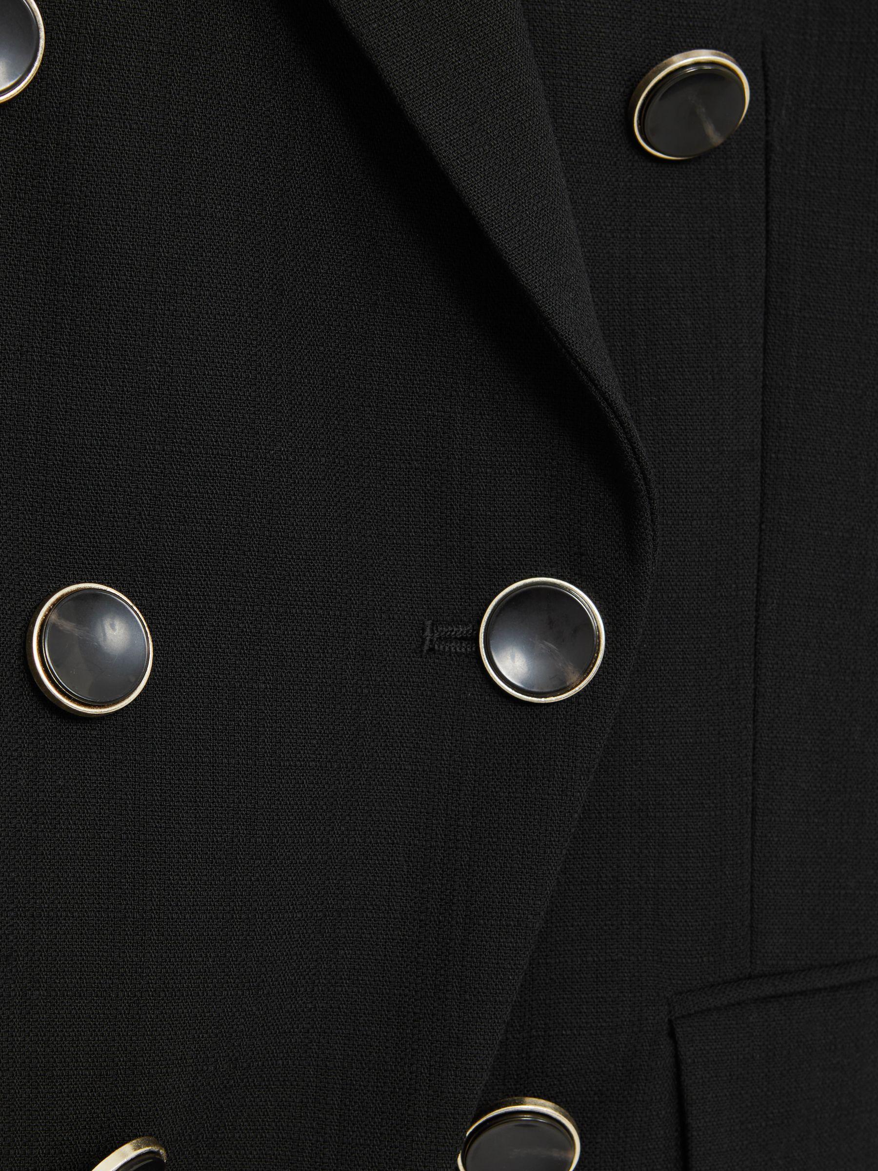 Petite Wool-Blend Double-Breasted Blazer in Black Product Image