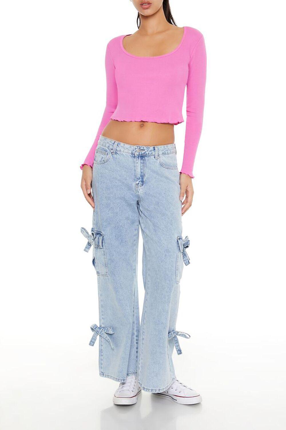 Lettuce-Edge Thermal Crop Top | Forever 21 Product Image