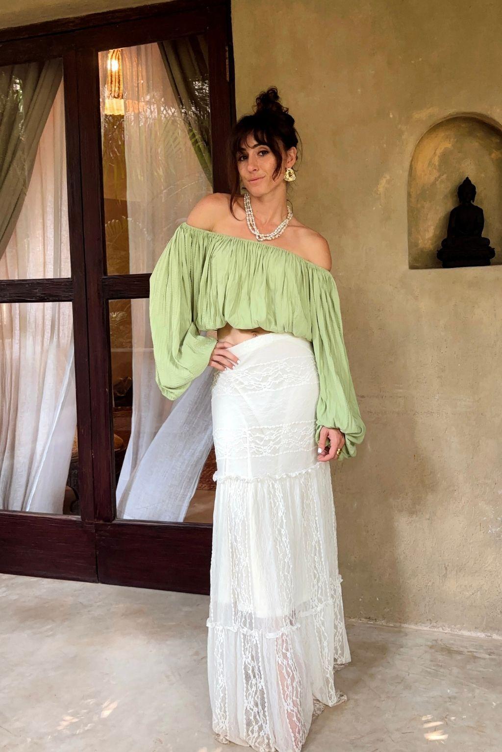 Poppy White Maxi Skirt Product Image