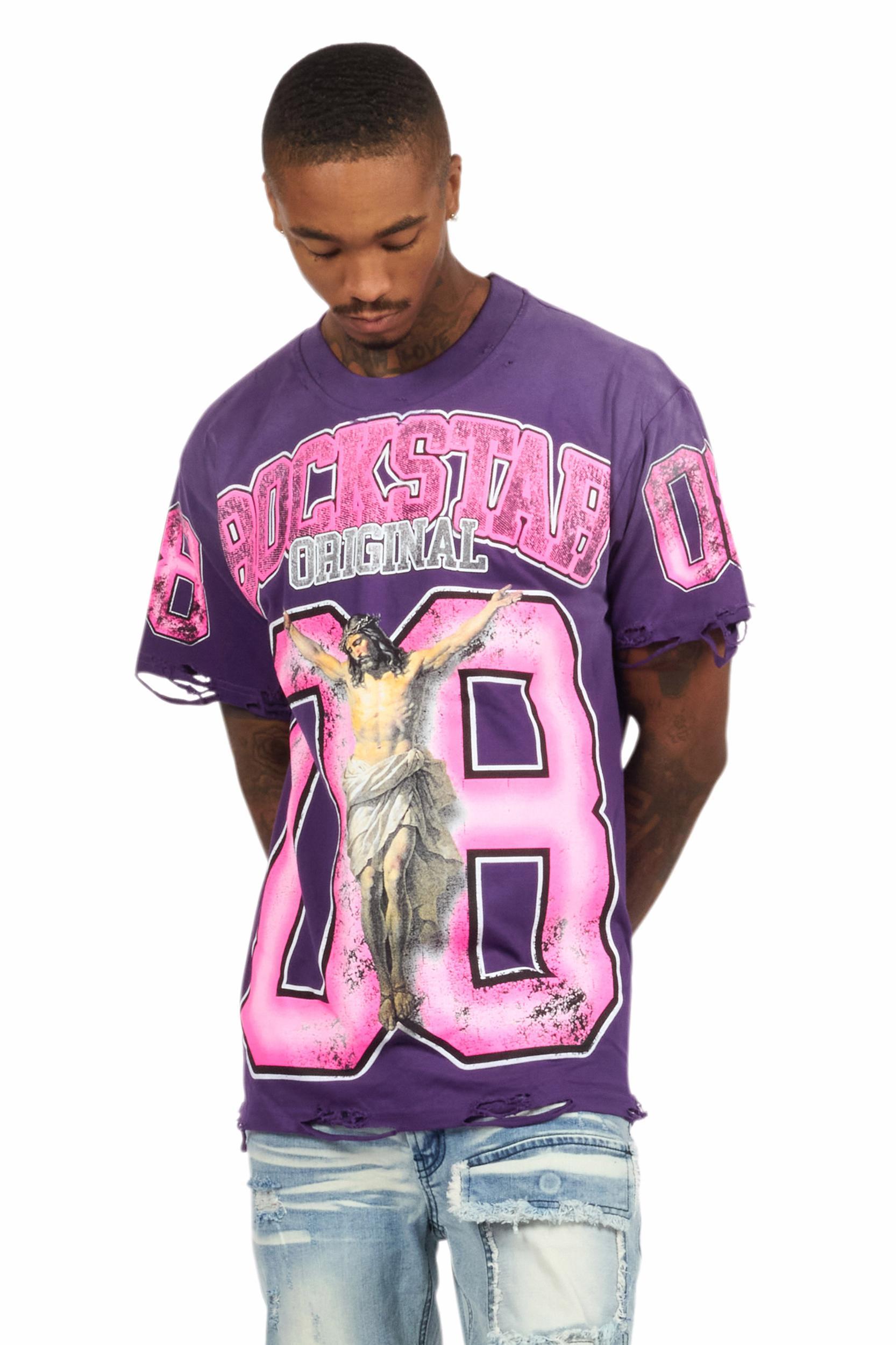 Fields Purple Oversized Graphic T-Shirt Male Product Image