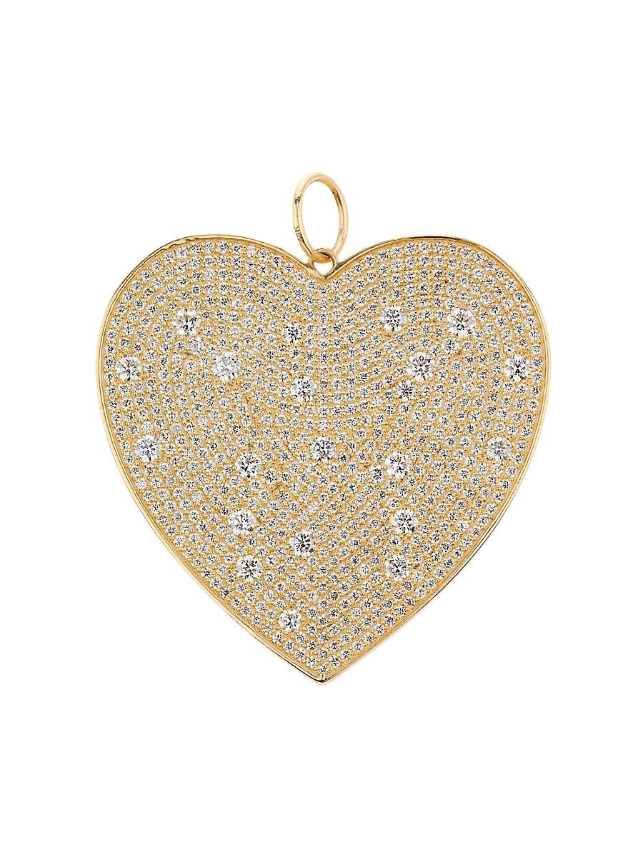 Womens 14K Yellow Gold & 3.9 TCW Diamond Heart Pendant Product Image