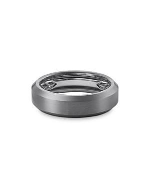 David Yurman Mens Gray Titanium Wedding Beveled Band Ring Product Image