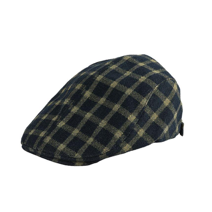 Plaid Denim Newsboy Cap Product Image