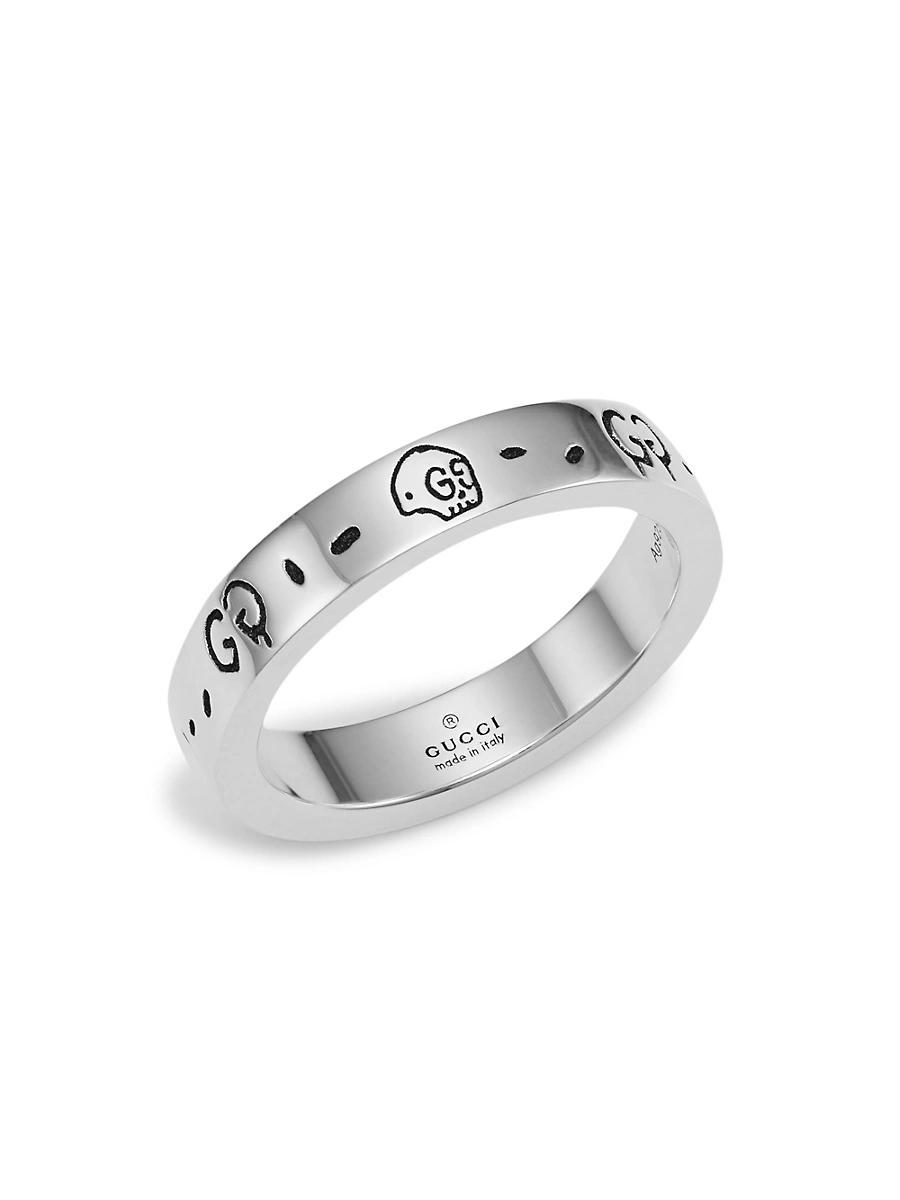 Mens Unisex Sterling Silver Ghost Ring 4MM Product Image