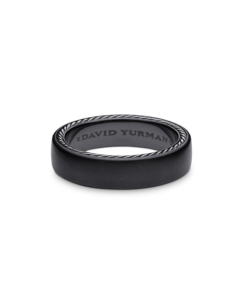 David Yurman Mens Streamline Band Ring in Black Titanium, 6mm Product Image