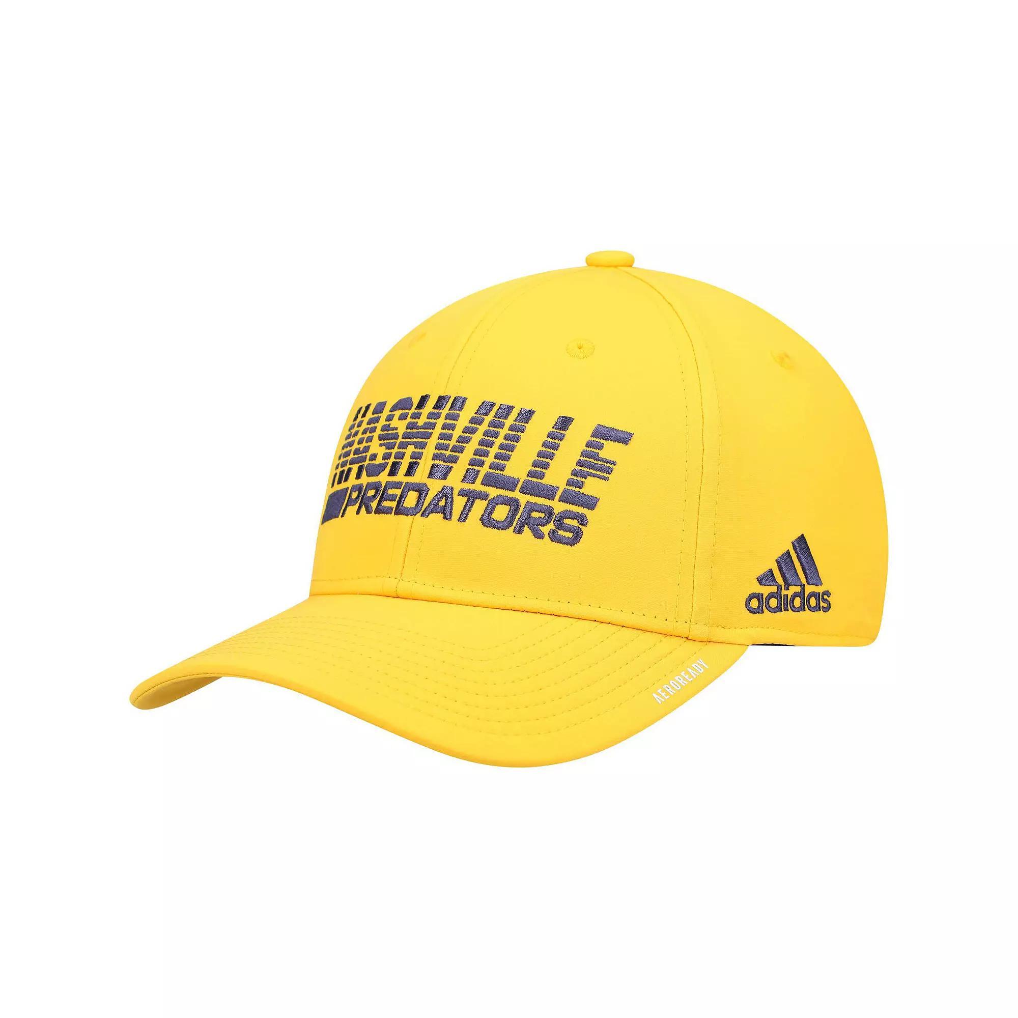 Men's adidas Gold Nashville Predators 2021 Locker Room AEROREADY Flex Hat, Size: Medium/Large, Pdt Gold Product Image