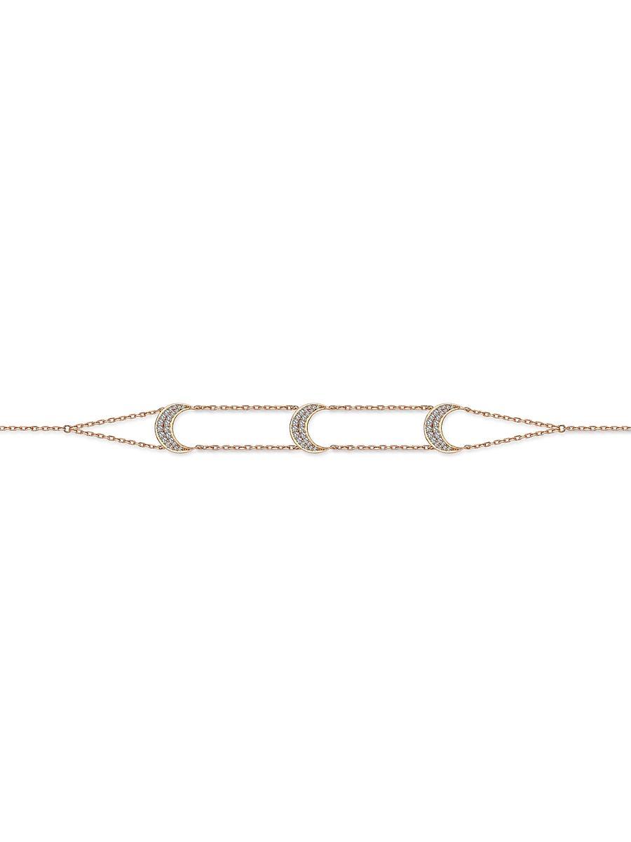 Womens Moonlight 18K Rose Gold & 0.33 TCW Diamond Moon Bracelet Product Image