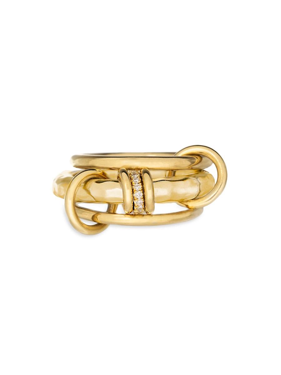 Womens Gemini Vulcan 18K Yellow Gold & 0.09 TCW Diamond Three-Band Ring Product Image