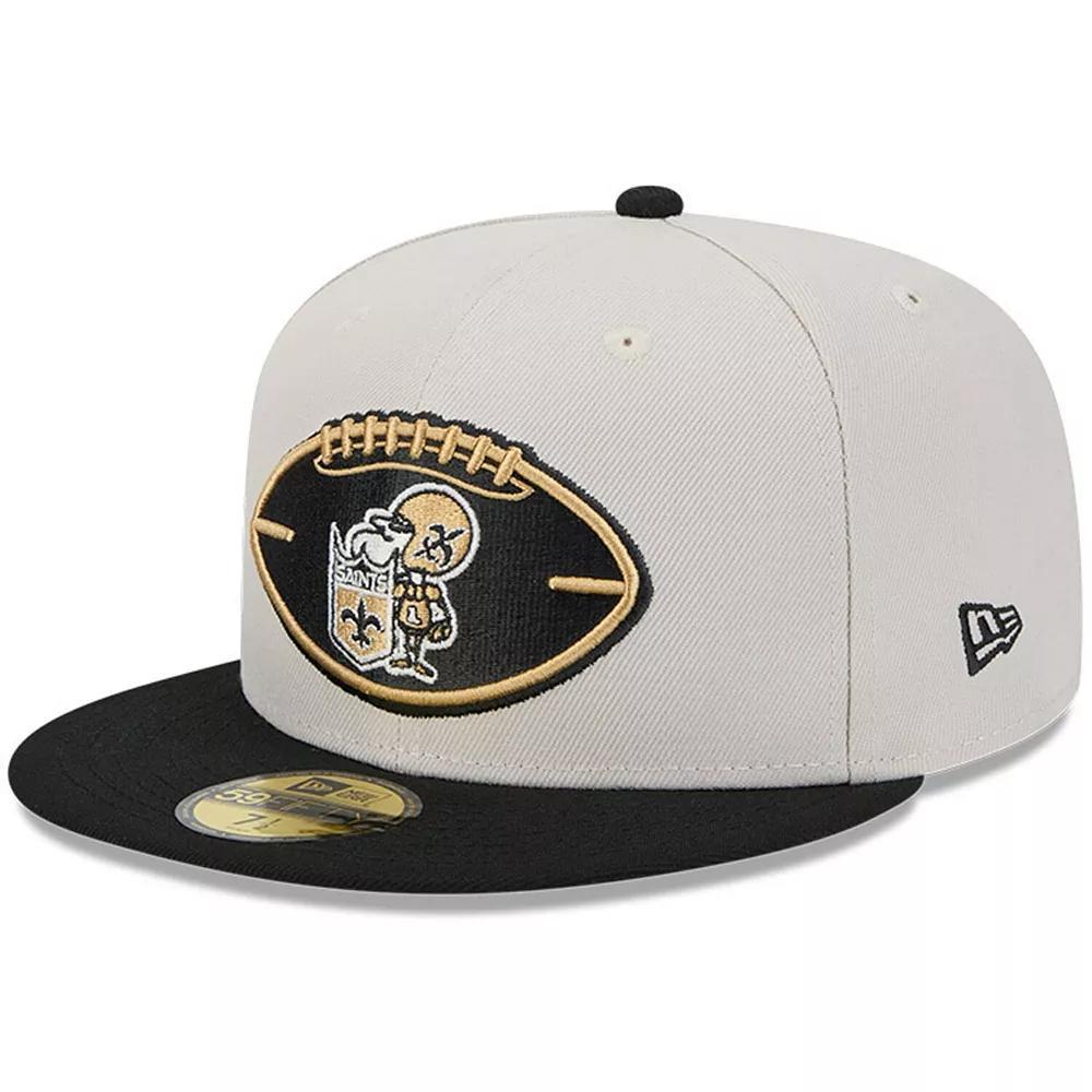 Mens New Era Stone/Black New Orleans Saints 2024 Sideline Historic 59FIFTY Fitted Hat Product Image
