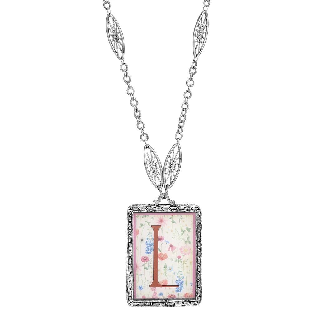 1928 Floral Motif Initial Pendant, Women's, G Product Image