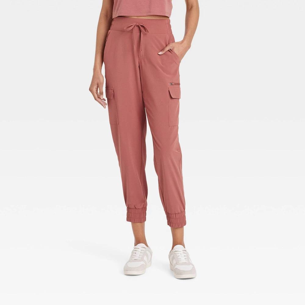 Womens Active Light Mid-Rise Cargo Joggers - All In Motion Brown XS: Moisture Wicking, Quick Dry, 4-Way Stretch Product Image